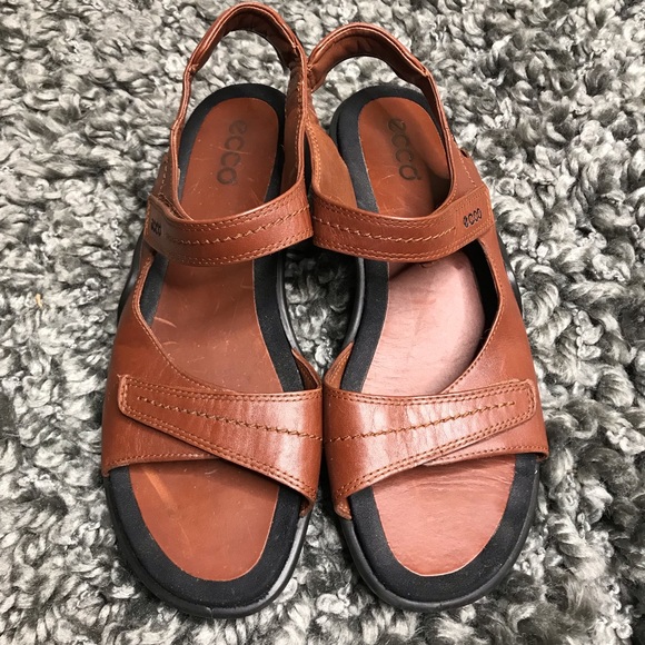 Ecco Shoes - Ecco brown leather sandals size 40